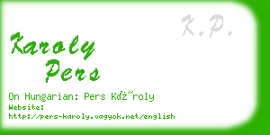 karoly pers business card